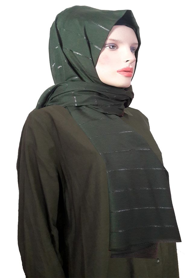 Moda Kaşmir Çizgi Simli Şal - 1
