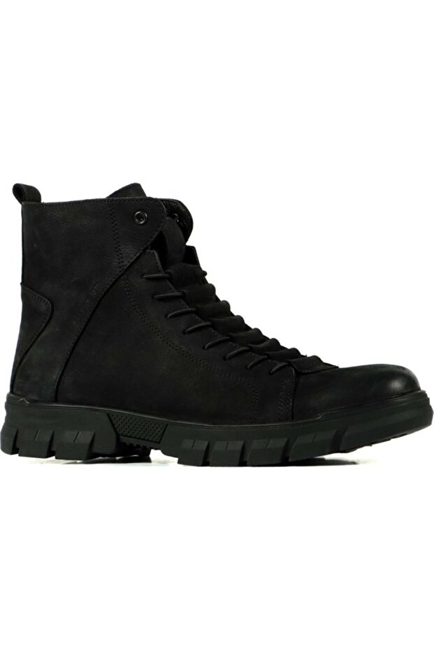 20725 Black Color Genuine Nubuck Leather New Season Men's Boots