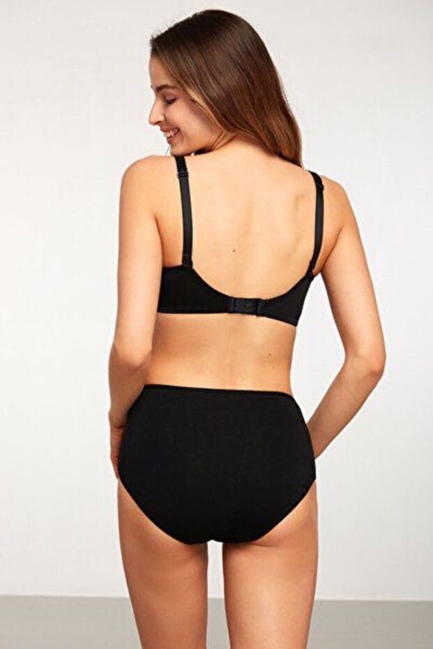 Siyah Basic Maxi Yüksel Bel 2'li Külot Seti - 3