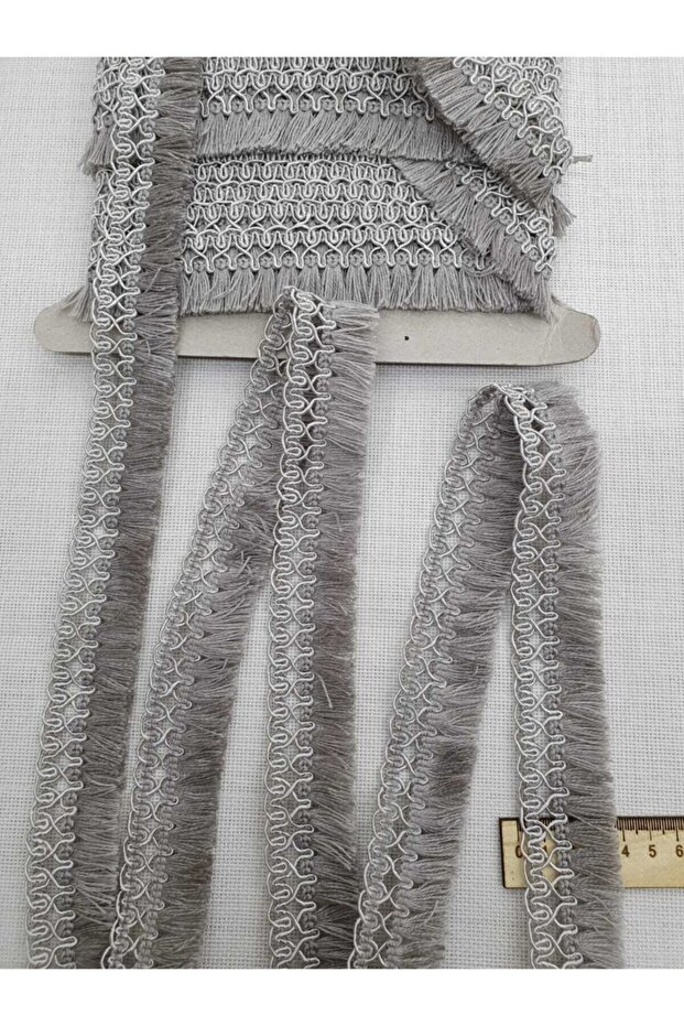 Stripe Tassel Fringe Gray 5 Meters