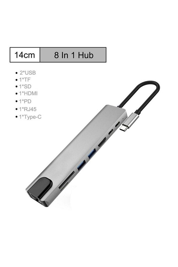 shpy In 1 Ethernet Sd Usb Type C Hub Hdmı Girişli Macbook Çevirici gxtr 1030188 - 7