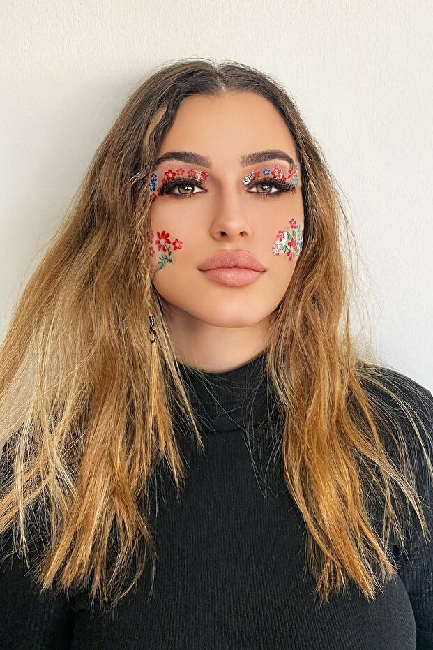 Yapışkanlı Yüz Stickeri Dövme Tattoo - 1