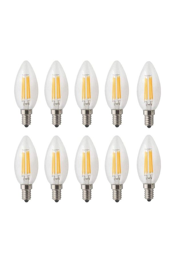10 Adet 4 Watt E-14 Led Avize Ampulü Dimmerlenebilir Özellikli Günışığı - 1