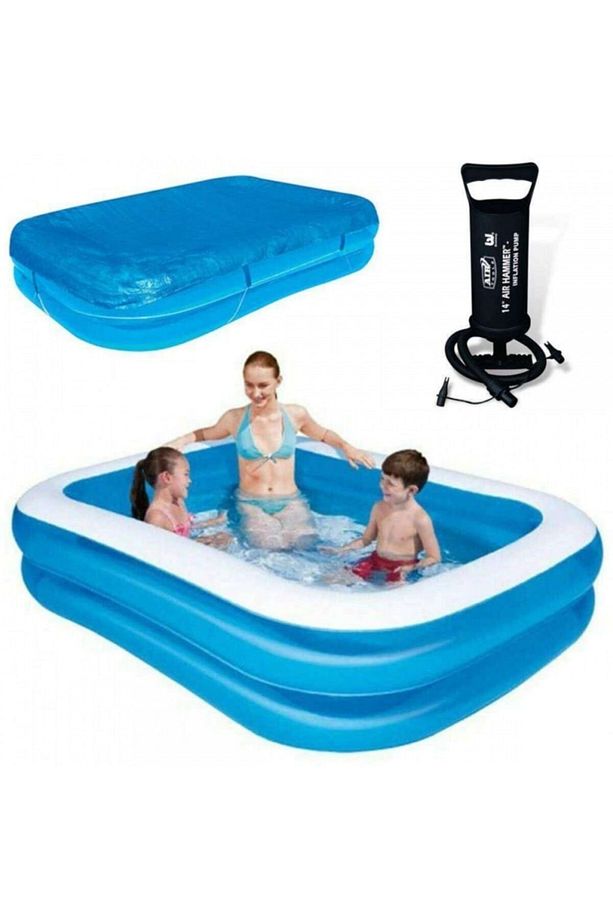 Şişme Jumbo Aile Havuzu 12819 + Örtü + Pompa Set - 1