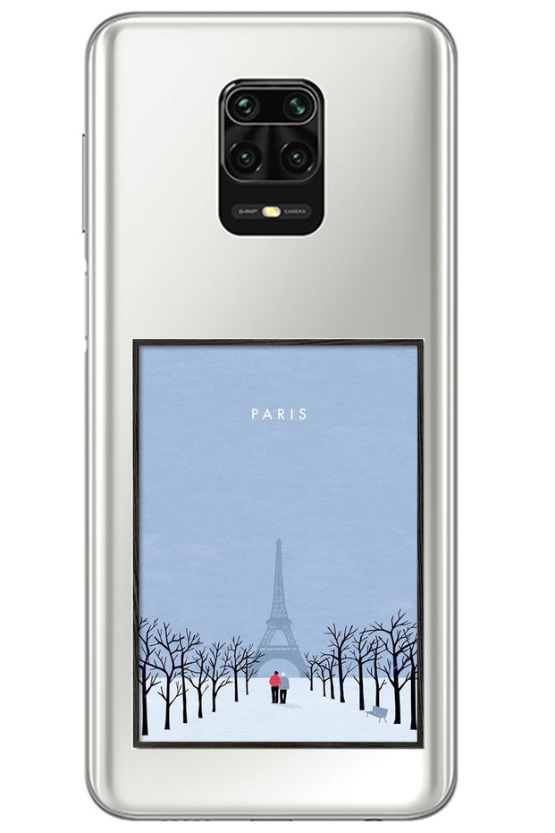جراب سيليكون شفاف منقوش لهاتف Xiaomi Redmi Note 9s بتصميم باريس