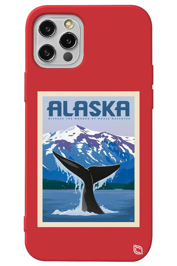 iPhone 13 Pro Red Color Velvet Patterned Silicone Phone Case