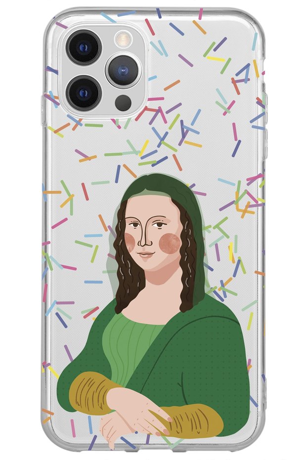 iPhone 13 Pro Max Mona Lisa Design Silicone Transparent Phone Case