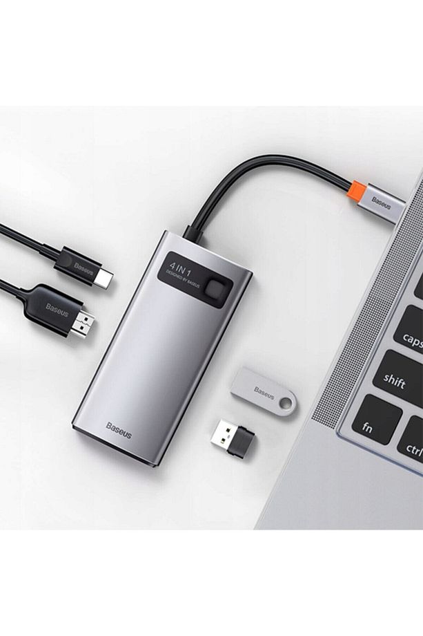 Metal Gleam Series 4in1 Type-c Hub Adaptör Çoklayıcı Gri - 3