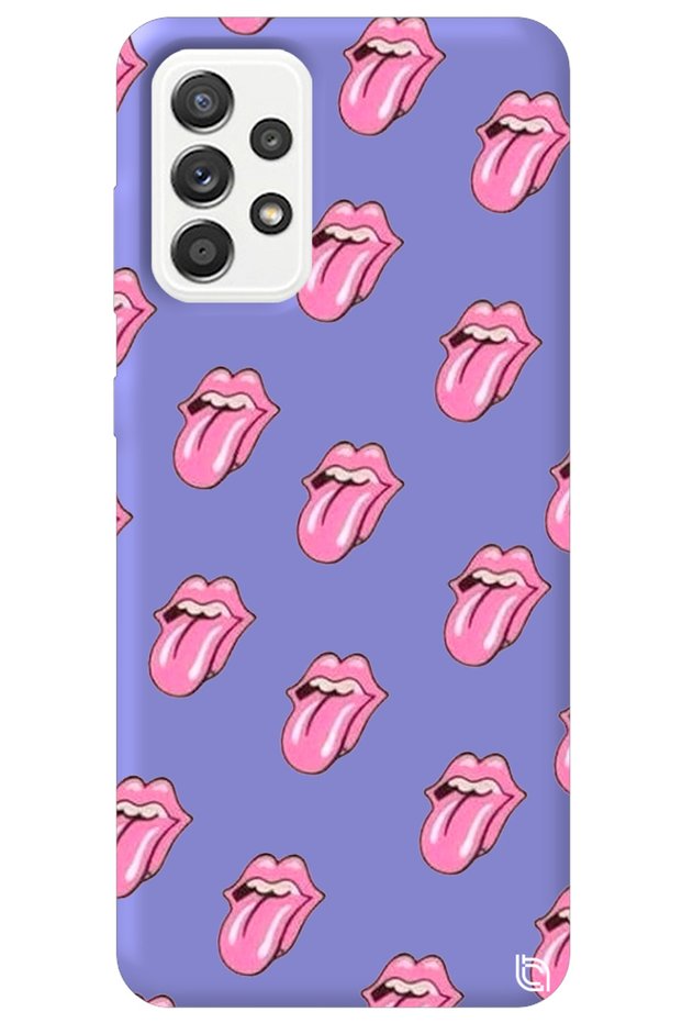 Samsung Galaxy A52 Lilac Colored Lips Velvet Patterned Silicone Phone Case
