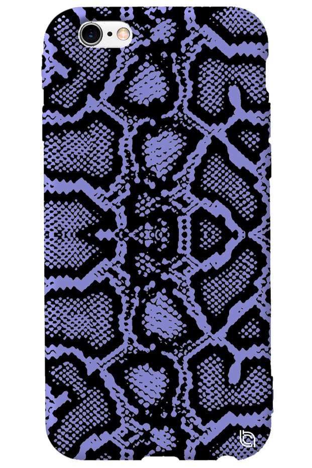 iPhone 6 6S Lilac Colored Snakeskin Silicone Phone Case with Velvet Pattern Inside