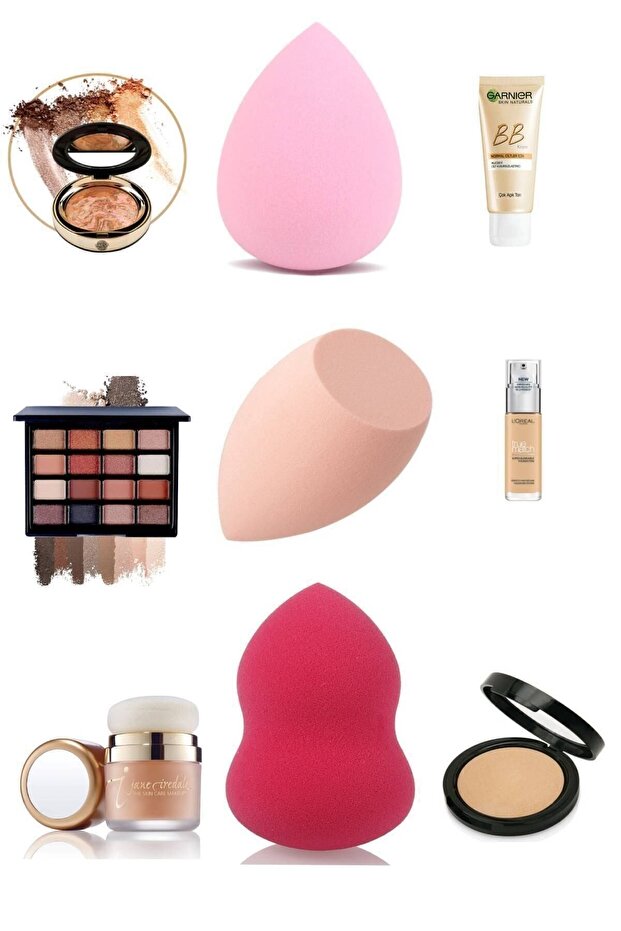 Profesyonel 3 Parça Makyaj Süngeri Seti - 2