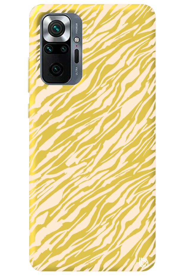 Xiaomi Redmi Note 10 Pro Yellow Colored Lines Velvet Patterned Silicone Phone Case