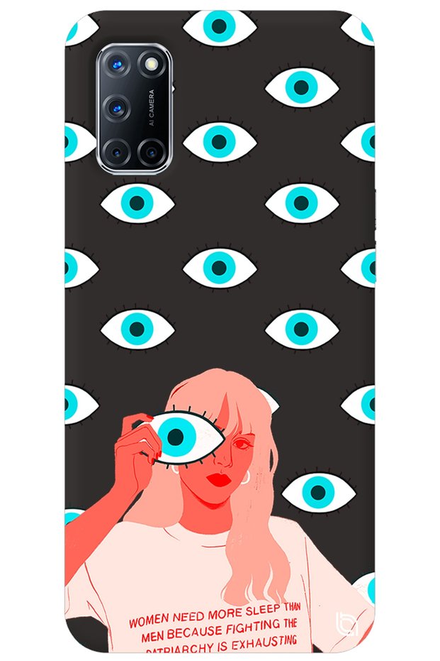 Oppo A72 Black Color Premium Velvet Eye Patterned Silicone Phone Case