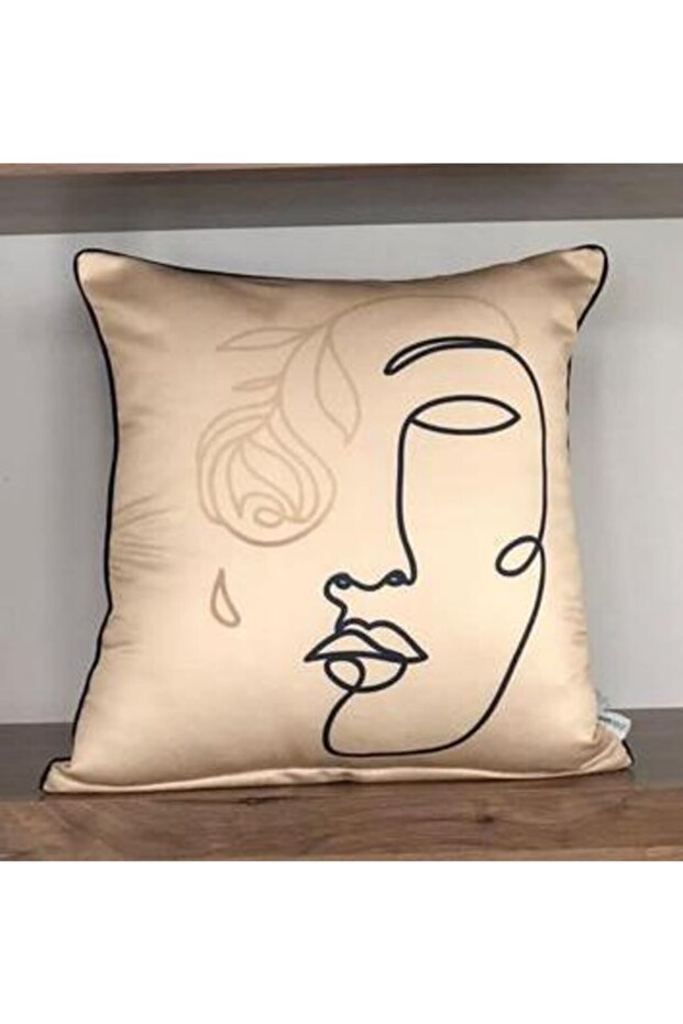 E931 Digital Printed Double Sided Patterned Throw Pillow Cover with Piping Edges