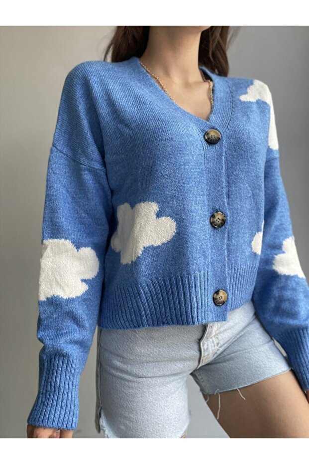 سحابة نمط سترة زرقاء - 4