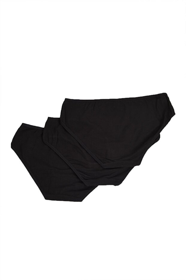 Black 3 Pack Women's Cover Slip Panties 100% Cotton