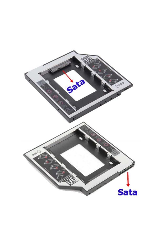 Cd Dvd Yuvası Için Sata Ssd Hdd Kızak Kutusu 9.5 mm Hdd Caddy - 2