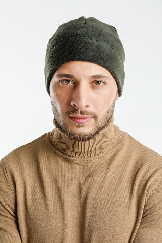 Khaki Polar Ski Beanie Black Soft And Warm Polar