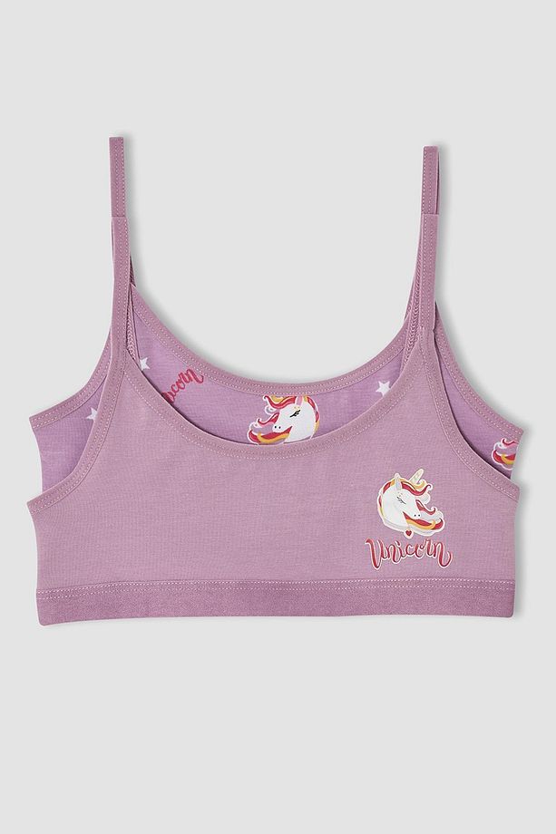 Kız Çocuk Unicorn Desenli Yarım Askılı Atlet V7851A621AU - 8