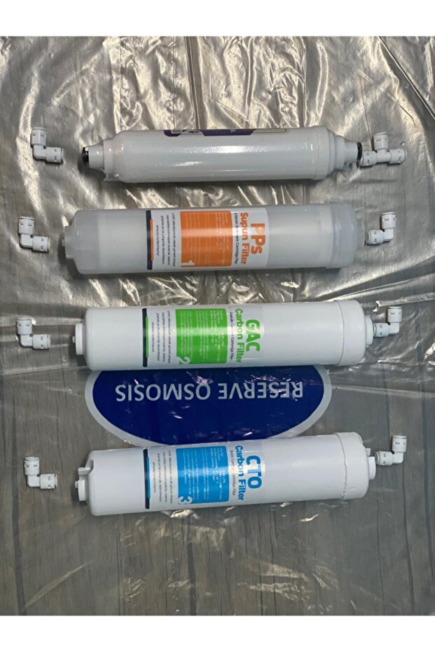 Su Arıtma Kapalı Kasa 4 Lü Inline Fitre Seti Dirsekler Ve T Dahil - 1