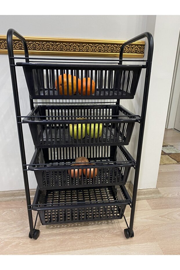 4 Katlı Sebzelik Siyah - 1