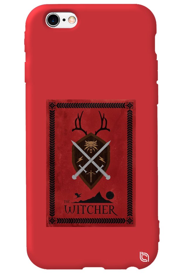 iPhone 6 Plus Red Color Premium Velvet Inside the Witcher Patterned Silicone Phone Case