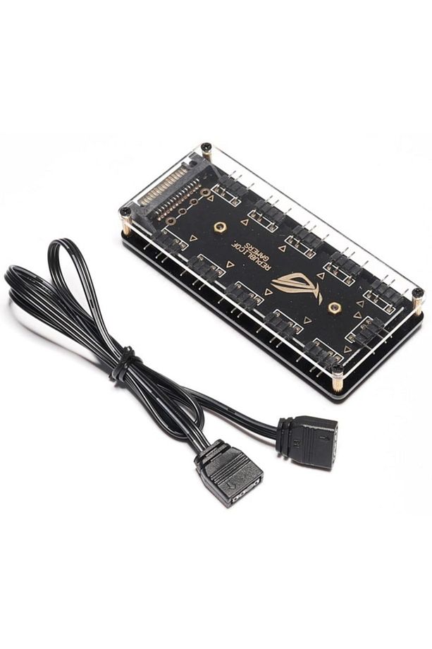 4847 Argb Rgb Led 3 Pin 11 Port 5v Sata Power Güç Fan Çoklayıcır Şerit Hub Kablo Splitter - 1