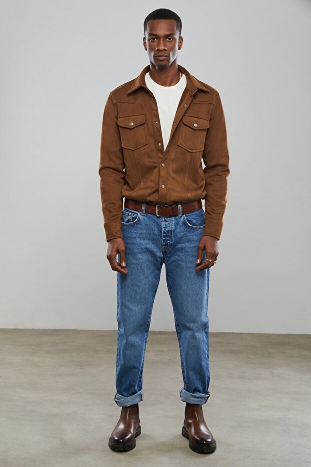 Camel Süet Gömlek Ceket - 1