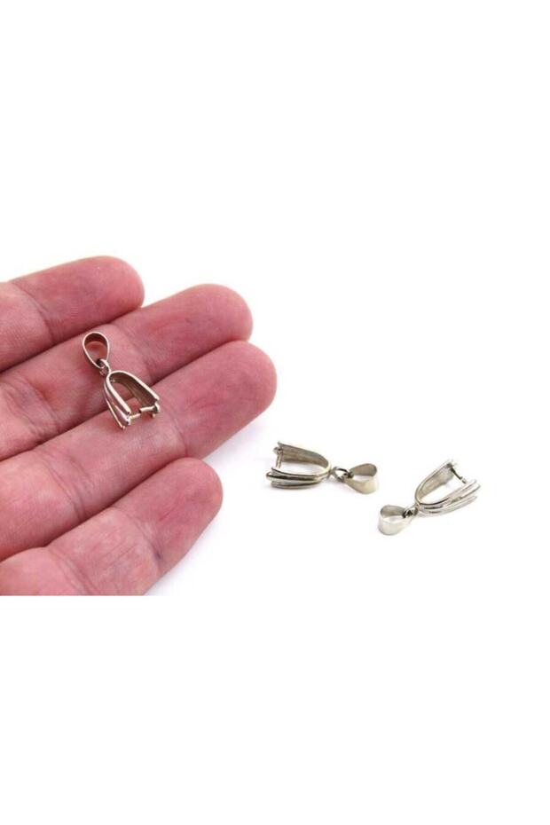 2 Adet - 20 Mm, Kolye Ucu Aparatı, Kolye Bağlantısı, Nikel Kaplama - 1