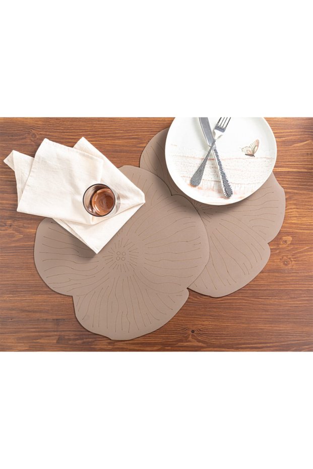 2-Piece American Service - 40 Cm Mink Flowery Faux Leather