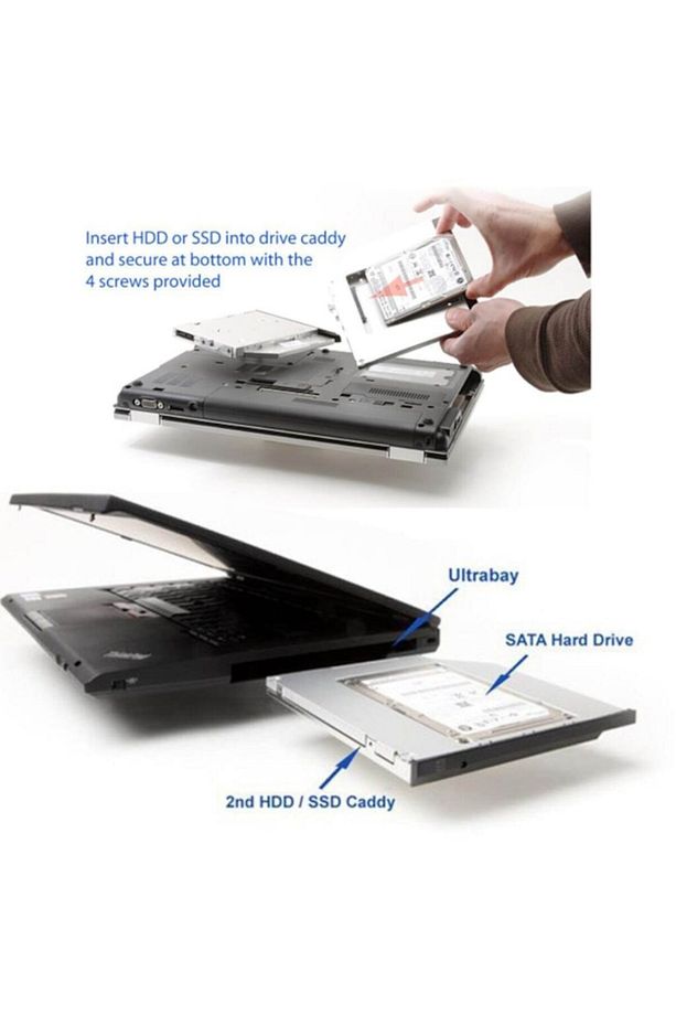 Cd Dvd Yuvası Için Sata Ssd Hdd Kızak Kutusu 9.5 mm Hdd Caddy - 3