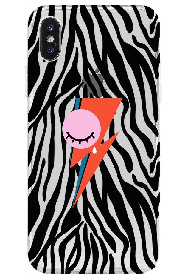iPhone XS Eye Age Patterned Transparent Silicone Phone Case