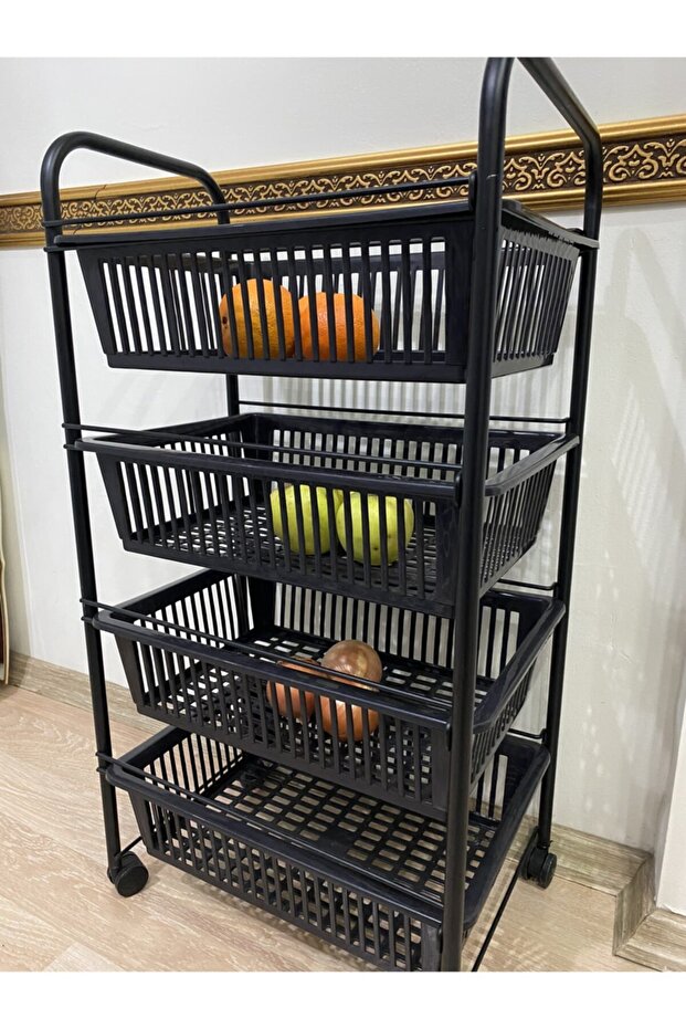 4 Katlı Sebzelik Siyah - 2