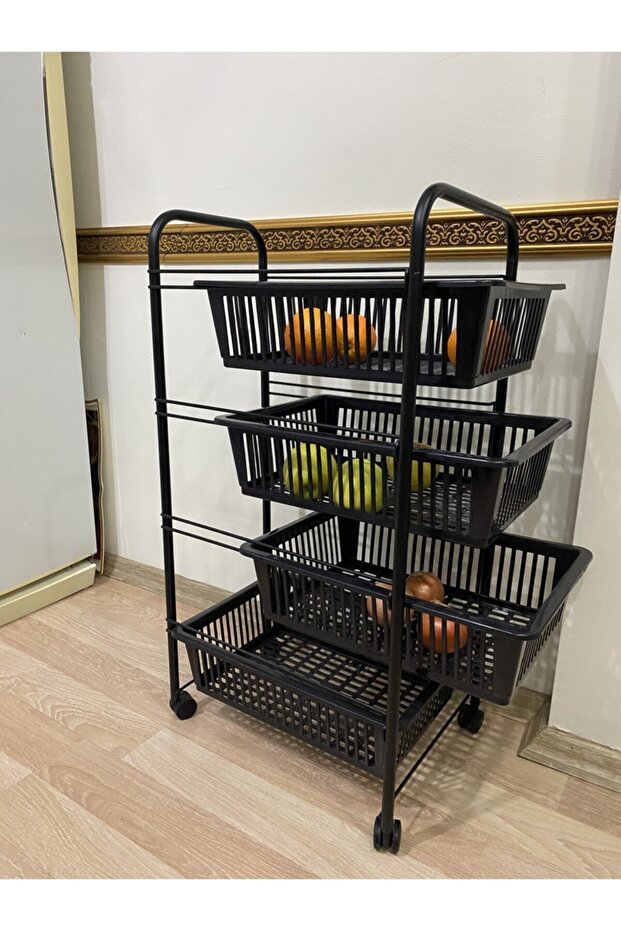 4 Katlı Sebzelik Siyah - 3