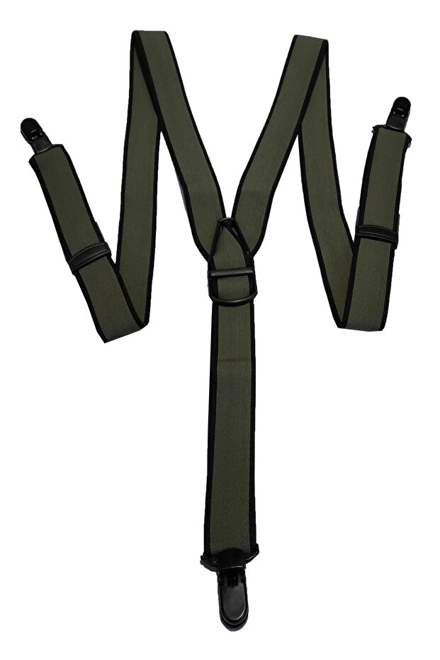 Washable Antiallergic Unisex Khaki Green Trouser Hanger with Plastic Clips