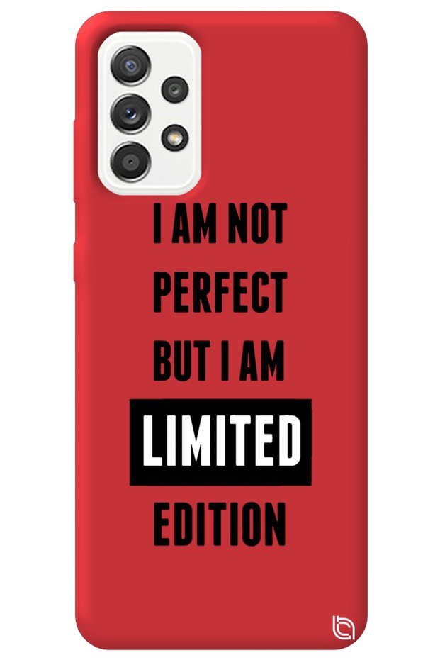 Samsung Galaxy A72 Red Color Premium Velvet Inside Limited Patterned Silicone Phone Case