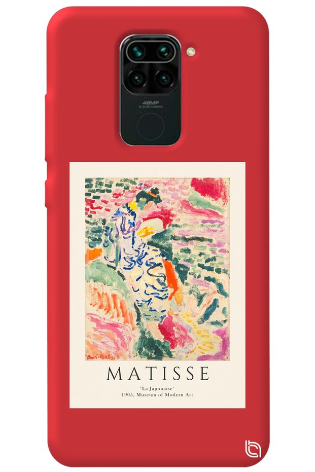 Xiaomi Redmi Note 9 Red Color Premium Velvet Inside Matisse Patterned Silicone Phone Case