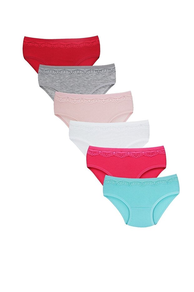 Girl's Lace Waist Panties Pack of 6
