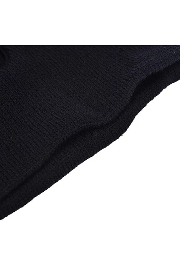 Unisex Siyah Kışlık Triko Örme Tek Gözlü Kar Maskesi Balaclava - 3