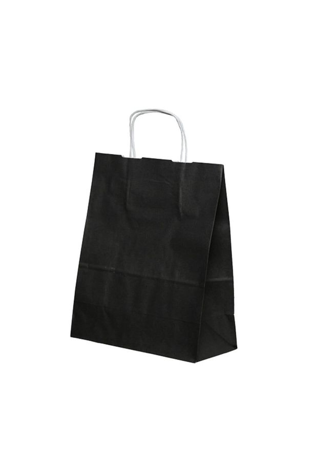 Siyah Çanta 25x12x31 ( 50 Adet ) ( Kağıt Poşet Çanta ) - 1