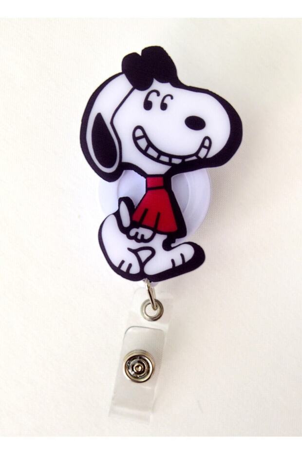 Red Sweater Snoopy Themed Yoyo Collar Card Holder