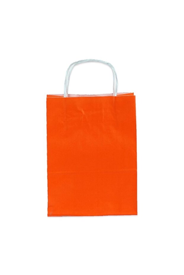 Turuncu Çanta 25x12x31 ( 25 Adet ) ( Kağıt Poşet Çanta ) - 2