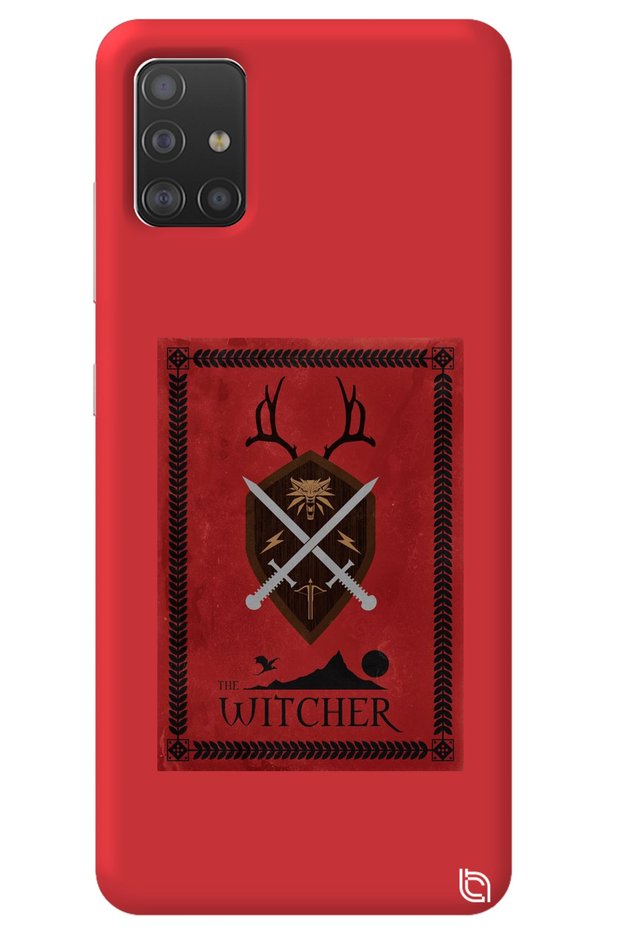 Samsung A71 Red Color Premium The Witcher Pattern Silicone Phone Case with Velvet Inside