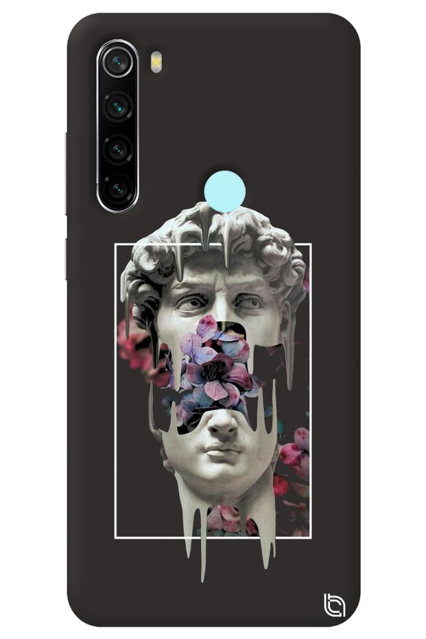 Xiaomi Redmi Note 8 Black Color Premium Velvet David Patterned Silicone Phone Case