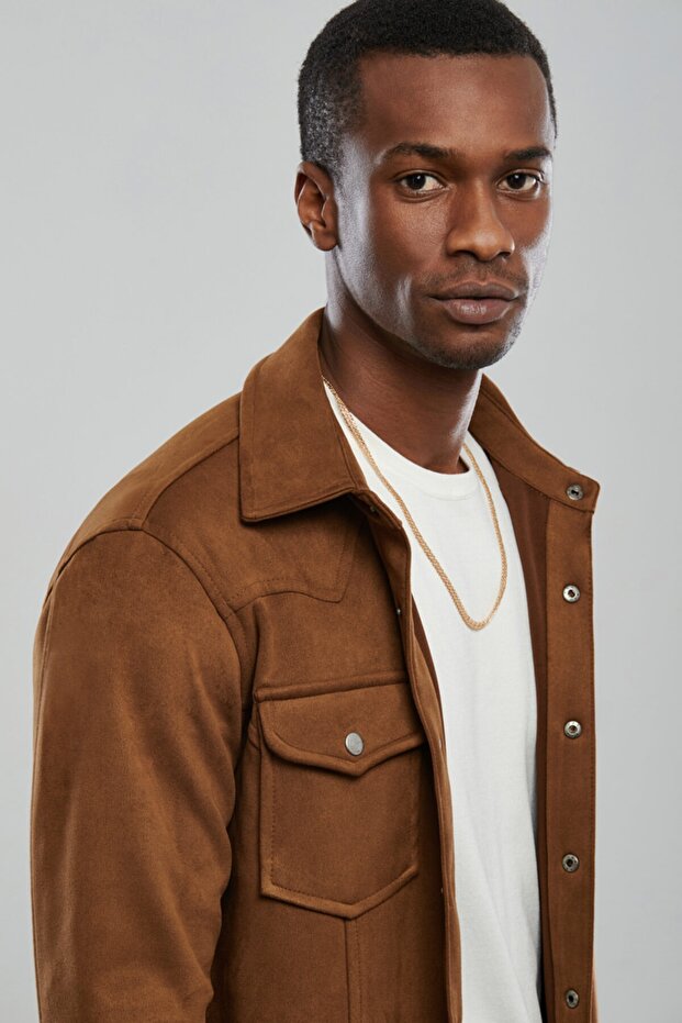 Camel Süet Gömlek Ceket - 2