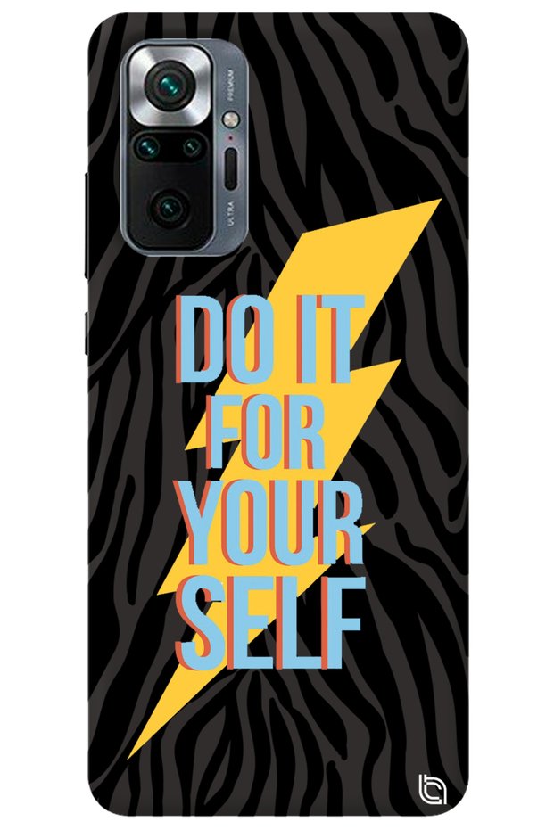 Xiaomi Redmi Note 10 Pro Black Color Premium Velvet Inside Yourself Patterned Silicone Phone Case