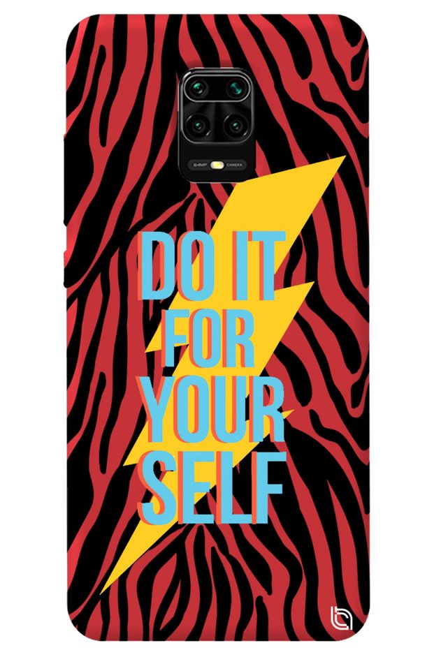Xiaomi Redmi Note 9 Pro Red Color Premium Velvet Inside Yourself Patterned Silicone Phone Case