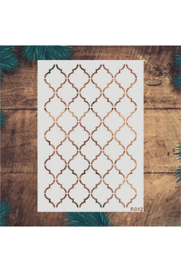 Stencil Tasarım R012 Fas Deseni Boyama Şablonu - Dekoratif Duvar Ve Eşya Boyama Şablonları 21x30 Cm - 1