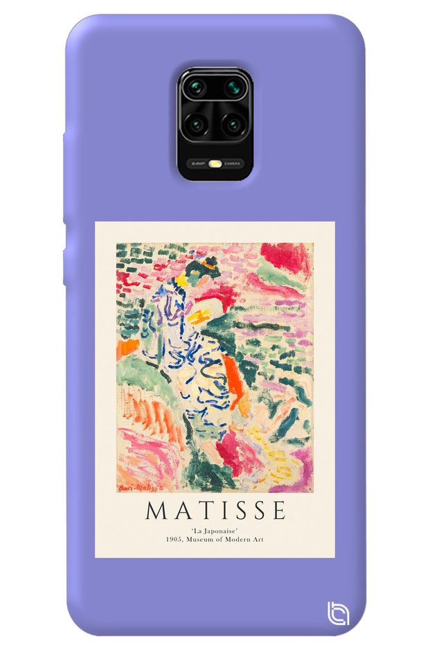 Xiaomi Redmi Note 9 Pro Lilac Color Premium Velvet Inside Matisse Patterned Silicone Phone Case