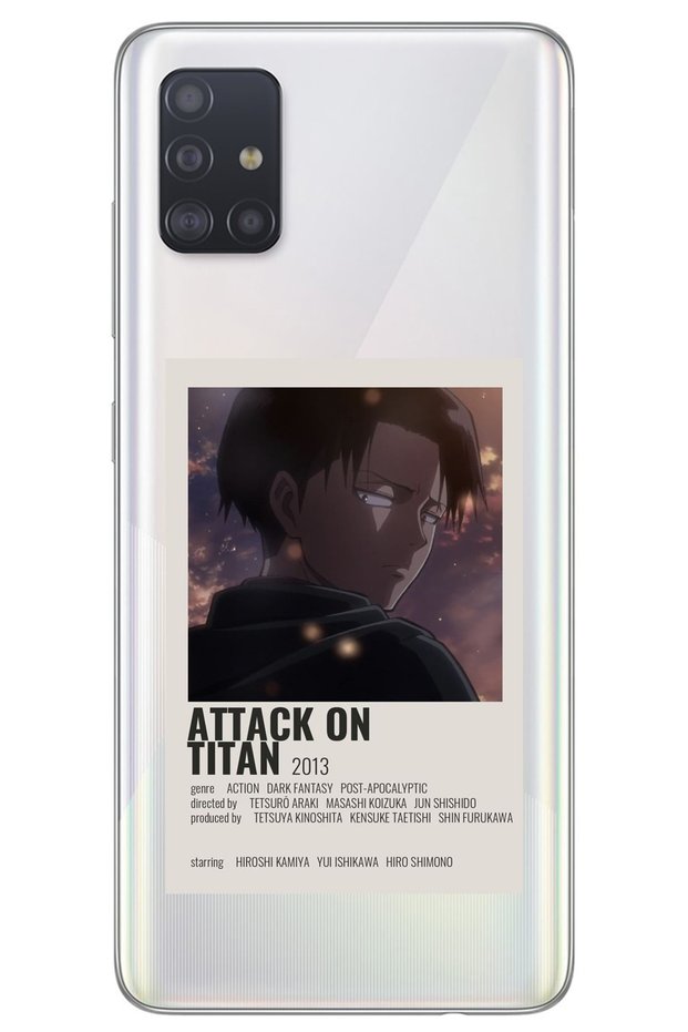 Samsung A51 Attack on Titan Levi Patterned Transparent Silicone Phone Case